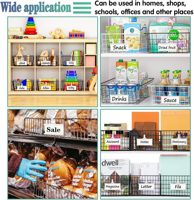 ELEMGULY Wire Shelf Label Holder, 70PCS Plastic Basket Label Holders with Tight Snap Lock, Reusable Bins Basket Labels Clip with Paper Label Inserts for Home Market Office (3 x 1.38 Inch) - Image 5